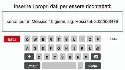 Tastiera per acquisizione contatti